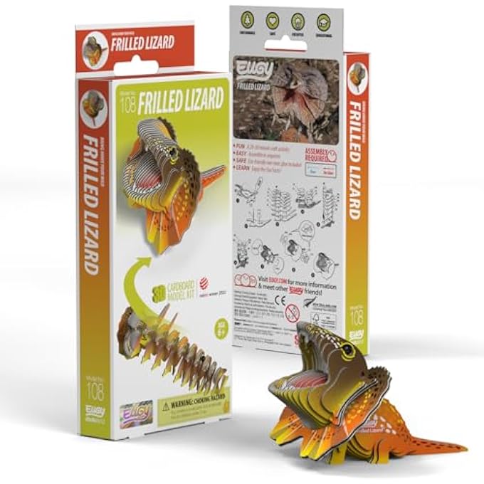 FRILLED LIZARD 3D PUZZLE - 32 PIECE ECO-FRIENDLY EDUCATIONAL TOY PUZZLE FOR BOYS, GIRLS & KIDS AGES 6+ - Image 2